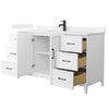 Custom image for White with Matte Black Trim / Carrara Cultured Marble / No Mirror