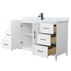 Custom image for White with Matte Black Trim / White Carrara Marble / No Mirror