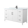 Custom image for White with Matte Black Trim / White Carrara Marble / No Mirror