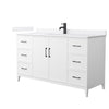 Custom image for White with Matte Black Trim / White Cultured Marble / No Mirror