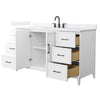 Custom image for White with Matte Black Trim / White Cultured Marble / No Mirror