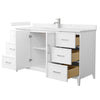 Custom image for White with Brushed Nickel Trim / Carrara Cultured Marble / No Mirror