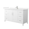 Custom image for White with Brushed Nickel Trim / Carrara Cultured Marble / No Mirror