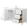 Custom image for White with Brushed Nickel Trim / Carrara Cultured Marble / No Mirror