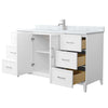 Custom image for White with Brushed Nickel Trim / White Carrara Marble / No Mirror