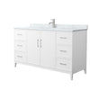 Custom image for White with Brushed Nickel Trim / White Carrara Marble / No Mirror