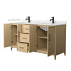 Custom image for White Oak with Matte Black Trim / Giotto Quartz / No Mirror