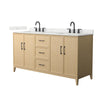 Custom image for White Oak with Matte Black Trim / Giotto Quartz / No Mirror