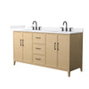 Custom image for White Oak with Matte Black Trim / White Cultured Marble / No Mirror