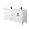 Custom image for White with Matte Black Trim / Carrara Cultured Marble / No Mirror