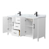 Custom image for White with Matte Black Trim / White Carrara Marble / No Mirror