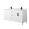 Custom image for White with Matte Black Trim / White Carrara Marble / No Mirror