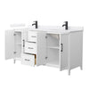 Custom image for White with Matte Black Trim / White Cultured Marble / No Mirror