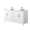 Custom image for White with Matte Black Trim / White Cultured Marble / No Mirror