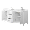 Custom image for White with Brushed Nickel Trim / Carrara Cultured Marble / No Mirror