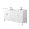Custom image for White with Brushed Nickel Trim / Carrara Cultured Marble / No Mirror