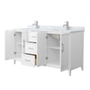 Custom image for White with Brushed Nickel Trim / White Carrara Marble / No Mirror