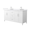 Custom image for White with Brushed Nickel Trim / White Cultured Marble / No Mirror