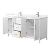 Custom image for White with Brushed Nickel Trim / White Quartz / No Mirror
