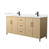 Custom image for White Oak with Matte Black Trim / Carrara Cultured Marble / No Mirror