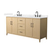 Custom image for White Oak with Matte Black Trim / Carrara Cultured Marble / No Mirror