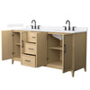 Custom image for White Oak with Matte Black Trim / White Quartz / No Mirror