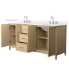 Custom image for White Oak with Brushed Nickel Trim / Carrara Cultured Marble / No Mirror
