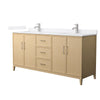 Custom image for White Oak with Brushed Nickel Trim / White Cultured Marble / No Mirror