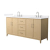 Custom image for White Oak with Brushed Nickel Trim / White Cultured Marble / No Mirror