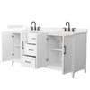 Custom image for White with Matte Black Trim / Carrara Cultured Marble / No Mirror