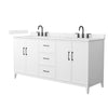 Custom image for White with Matte Black Trim / Carrara Cultured Marble / No Mirror
