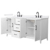 Custom image for White with Matte Black Trim / White Cultured Marble / No Mirror