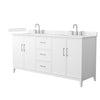 Custom image for White with Brushed Nickel Trim / Carrara Cultured Marble / No Mirror