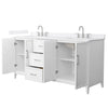 Custom image for White with Brushed Nickel Trim / White Cultured Marble / No Mirror