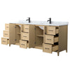Custom image for White Oak with Matte Black Trim / White Carrara Marble / No Mirror