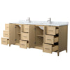 Custom image for White Oak with Brushed Nickel Trim / White Carrara Marble / No Mirror