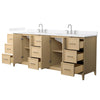 Custom image for White Oak with Brushed Nickel Trim / White Quartz / No Mirror