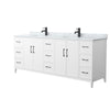 Custom image for White with Matte Black Trim / White Carrara Marble / No Mirror