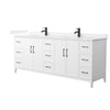 Custom image for White with Matte Black Trim / White Cultured Marble / No Mirror