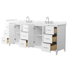 Custom image for White with Brushed Nickel Trim / Carrara Cultured Marble / No Mirror