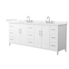 Custom image for White with Brushed Nickel Trim / Carrara Cultured Marble / No Mirror