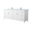 Custom image for White with Brushed Nickel Trim / White Carrara Marble / No Mirror