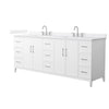 Custom image for White with Brushed Nickel Trim / White Cultured Marble / No Mirror