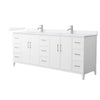 Custom image for White with Brushed Nickel Trim / White Quartz / No Mirror