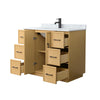 Custom image for Light Oak with Matte Black Trim / White Carrara Marble / No Mirror