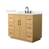 Custom image for Light Oak with Matte Black Trim / Giotto Quartz / No Mirror