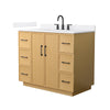 Custom image for Light Oak with Matte Black Trim / White Cultured Marble / No Mirror
