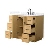 Custom image for Light Oak with Matte Black Trim / White Quartz / No Mirror