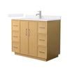 Custom image for Light Oak with Brushed Nickel Trim / White Cultured Marble / No Mirror