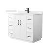Custom image for White with Matte Black Trim / Carrara Cultured Marble / No Mirror